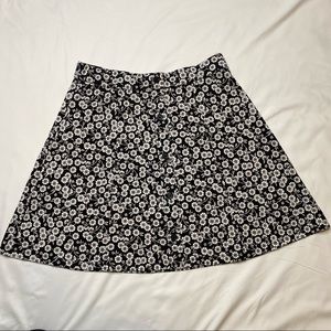 LOFT Knit Skater Skirt, Floral, S